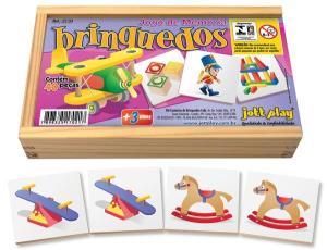 Jogo da Memória em Inglês  Brinquedo Madeira Loopi Toys