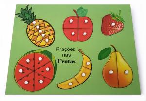 Quebra-Cabeças Fracoes Nas Frutas Em M.d.f. 22 Pc
